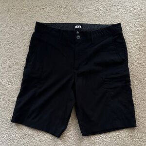 DKNY Men’s Black Cargo Shorts with Utility Pockets